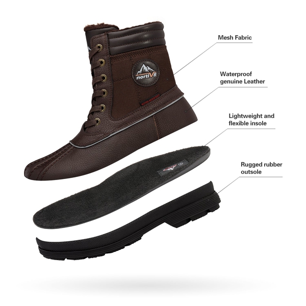 Men's Insulated Snow Boots - DARK BROWN - 2